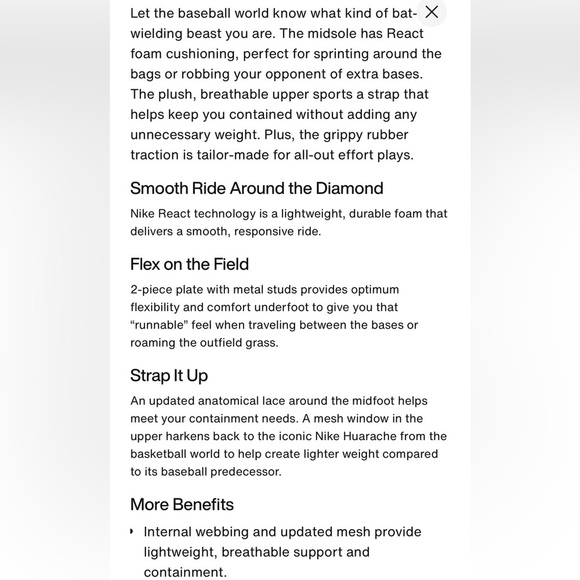 Nike Black and White metal baseball cleats Lightweight Mesh - Picture 8 of 8